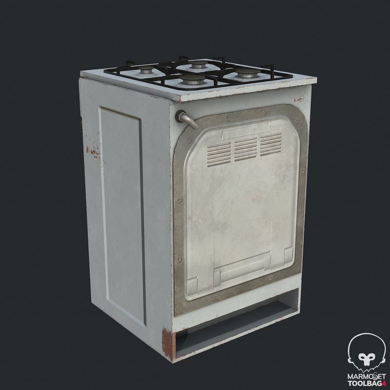 Rusty Rabge Cooker Desire FX 3d models | Pbr Rusty Old Stove – Cooker – Oven Low-poly 3D model
