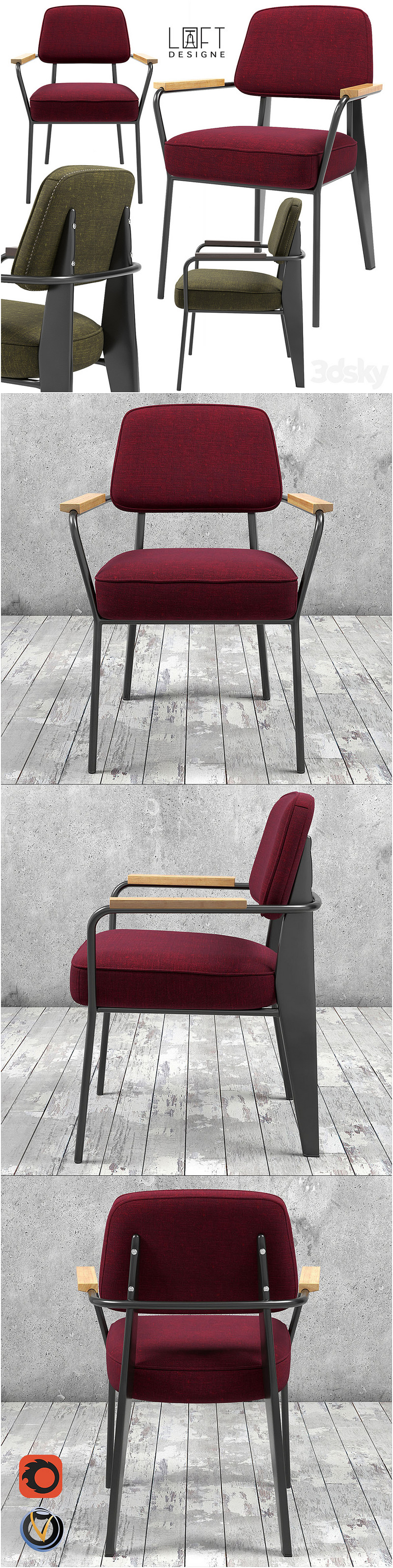 LoftDesigne Chairs 3604 3603 – 3D Model