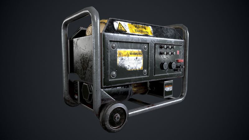 Desire FX 3d models | Electric Generator PBR Worn Dirt Rust Low-poly 3D ...