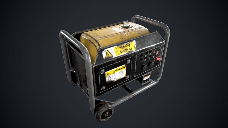 Desire FX 3d models | Electric Generator PBR Worn Dirt Rust Low-poly 3D ...