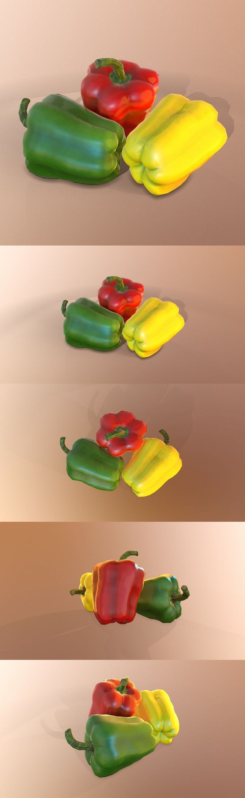 Bell pepper Low-poly 3D model Low-poly 3D model