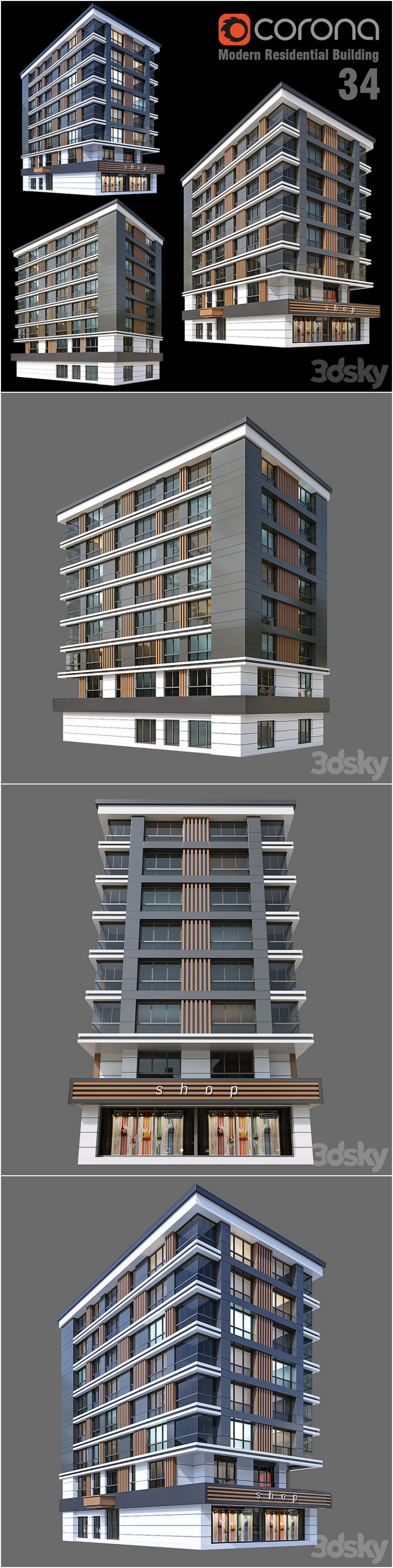 Desire FX 3d models | Modern Residential Building 34 – 3D Model