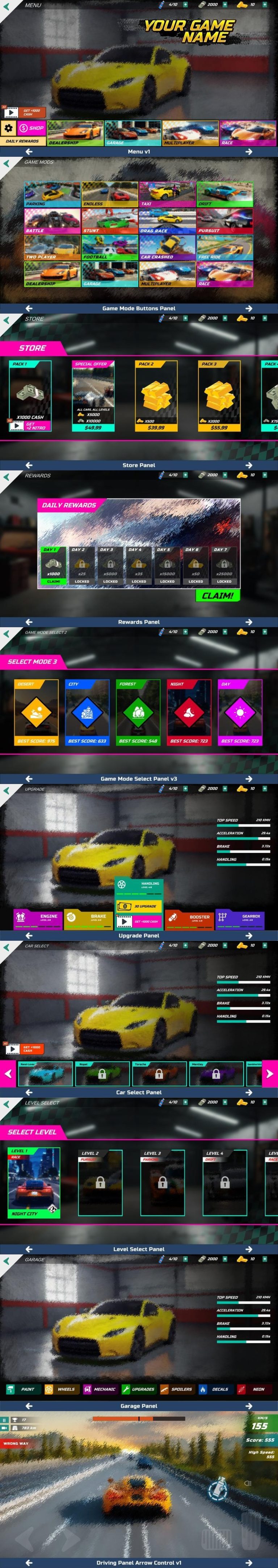 Desire FX 3d models | Universal Car Games UI Pack v1.0.0