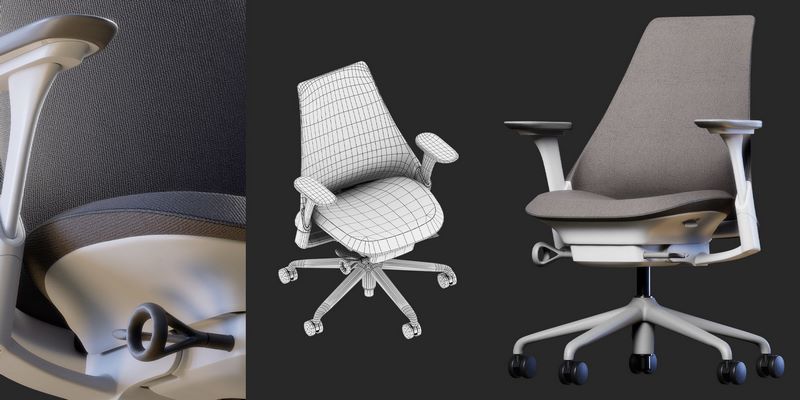 Desire FX 3d models | Sayl Chair Upholstered – PBR – HQ Low-poly 3D model