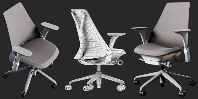 Desire FX 3d models | Sayl Chair Upholstered – PBR – HQ Low-poly 3D model