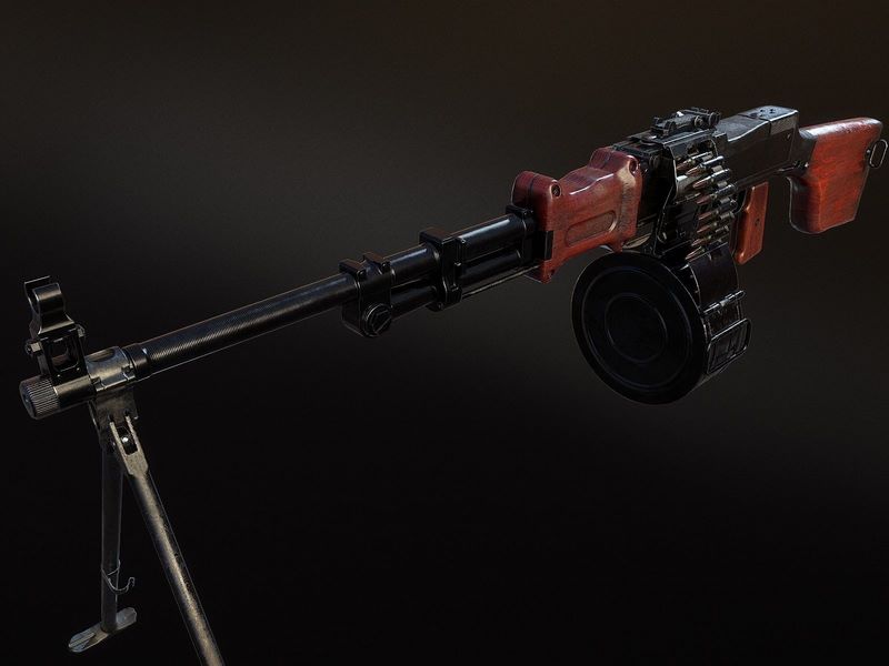 Low Poly Rpd Desire FX 3d models | RPD Light Machine Gun Low-poly 3D model
