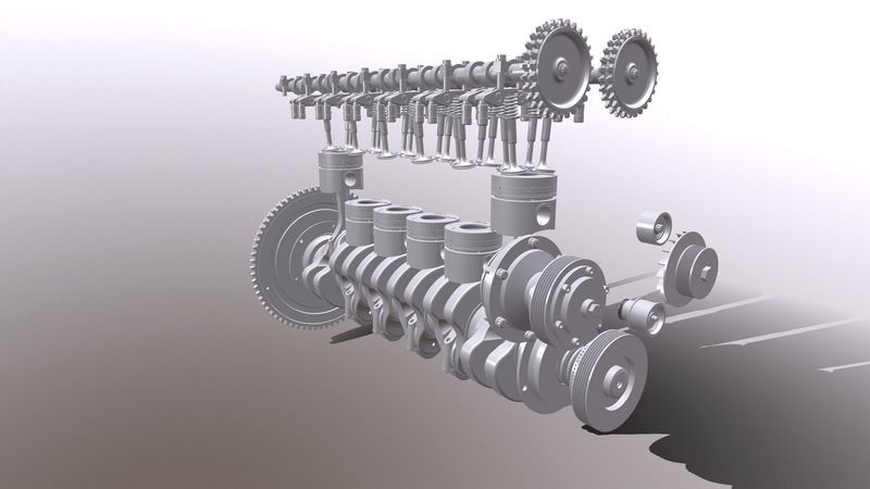 Desire FX 3d models | Diesel Engine 6 Cylinder Dismantled 3D model