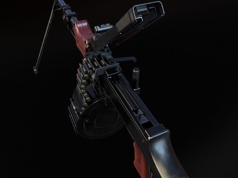 Low Poly Rpd Desire FX 3d models | RPD Light Machine Gun Low-poly 3D model