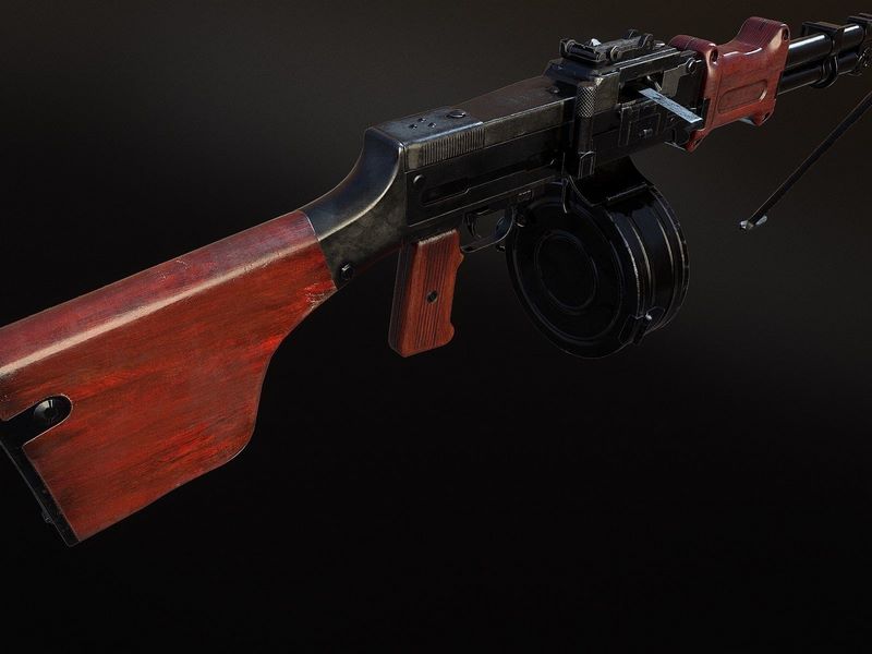 Low Poly Rpd Desire FX 3d models | RPD Light Machine Gun Low-poly 3D model