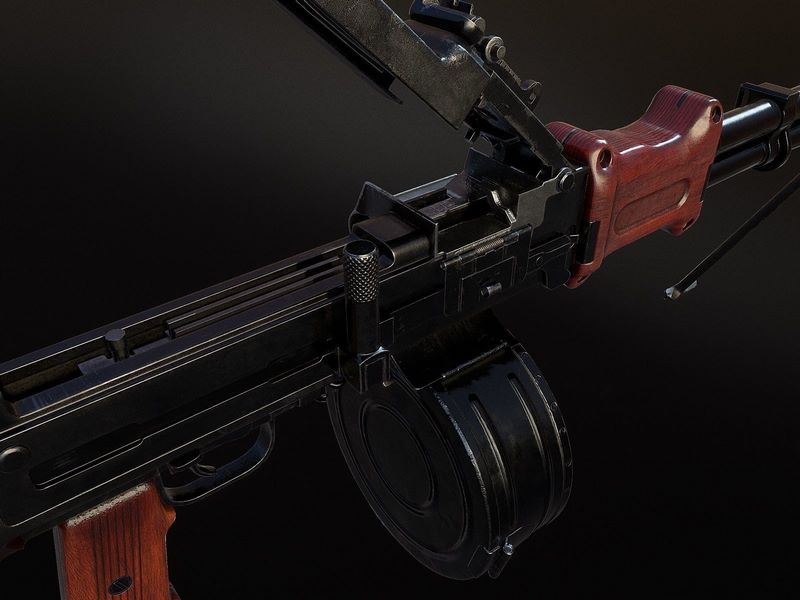 Low Poly Rpd Desire FX 3d models | RPD Light Machine Gun Low-poly 3D model