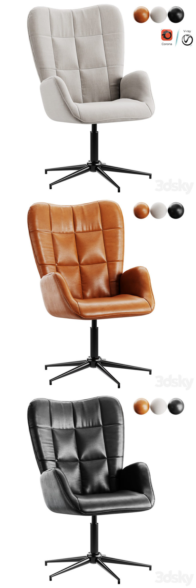 Desire FX 3d models | Chair Iris Swivel – 3D Model