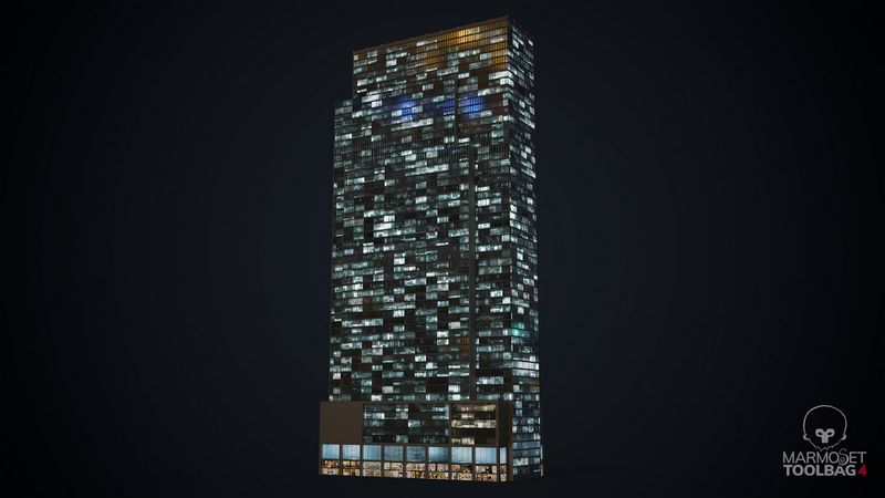 Desire FX 3d models | Office Building Day and Night Low-poly 3D model