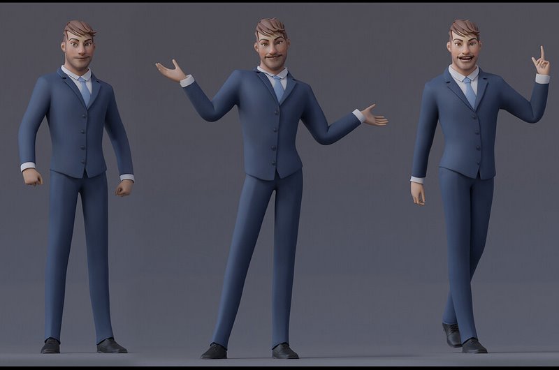 Desire FX 3d models | Anna and Andy Cartoon Rig Low-poly 3D model