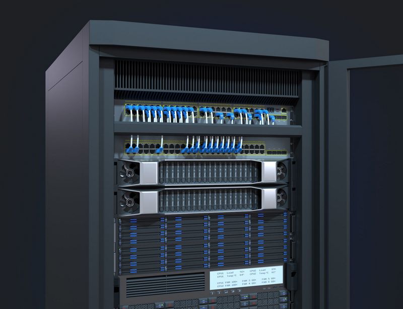 Desire FX 3d models | Modular Server Rack Low-poly 3D model
