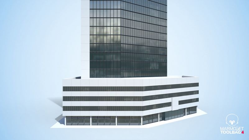 Desire FX 3d models | Office Building Day and Night Low-poly 3D model