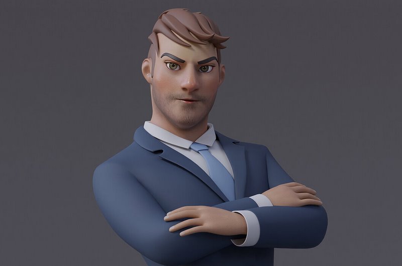 Desire FX 3d models | Anna and Andy Cartoon Rig Low-poly 3D model