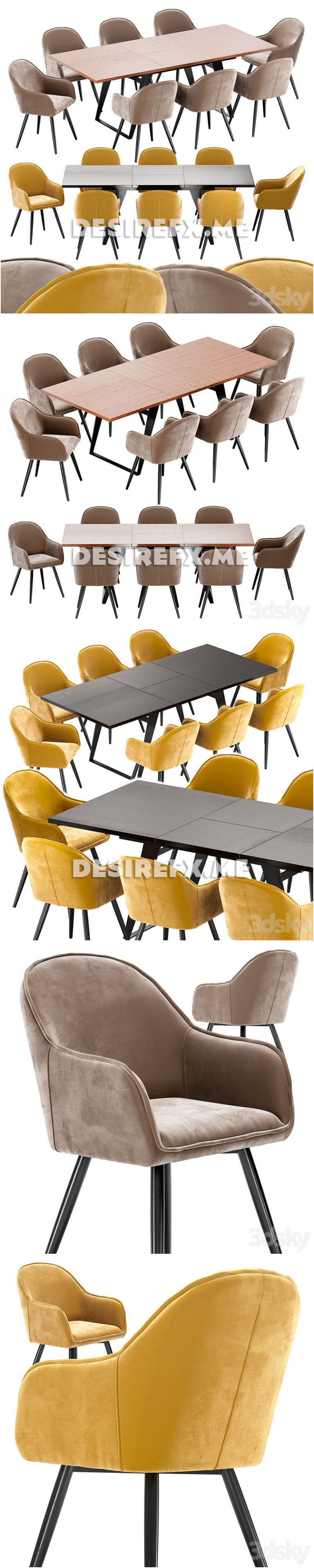 Desire FX 3d models | Frida dining chair and table HA1518-3 – 3D Model