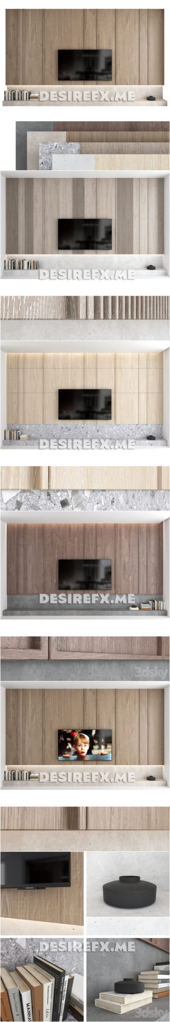 Desire FX 3d models | TV wall set 08 – 3D Model