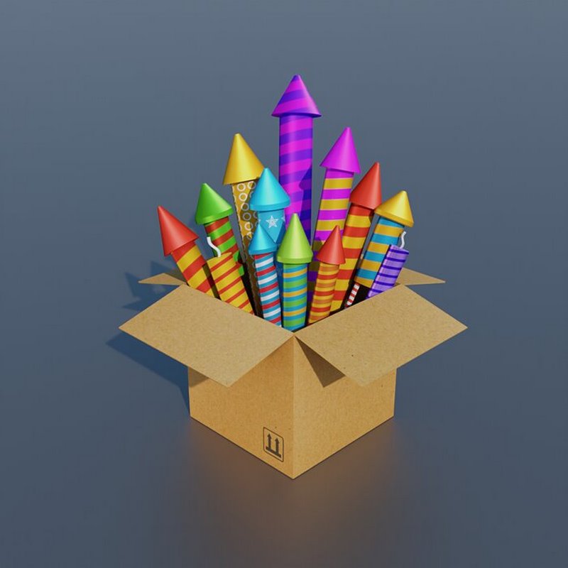 Desire FX 3d models | FIREWORKS BOX Low-poly 3D model