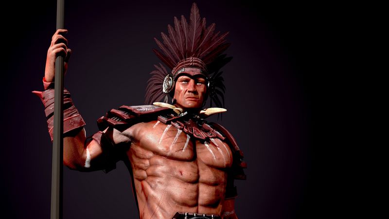 Desire FX 3d models | Aztec warrior Low-poly 3D model