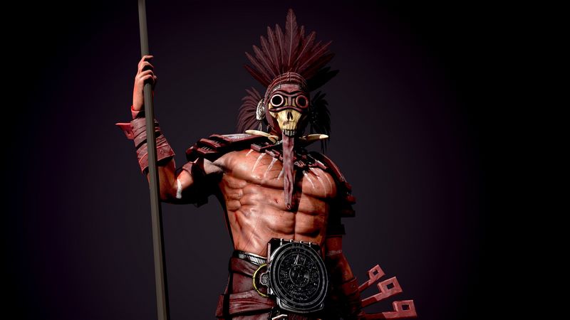 Desire FX 3d models | Aztec warrior Low-poly 3D model