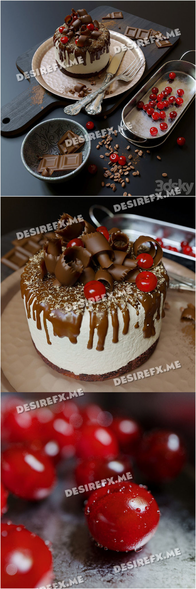 Desire FX 3d models | Chocolate cake – 3D Model
