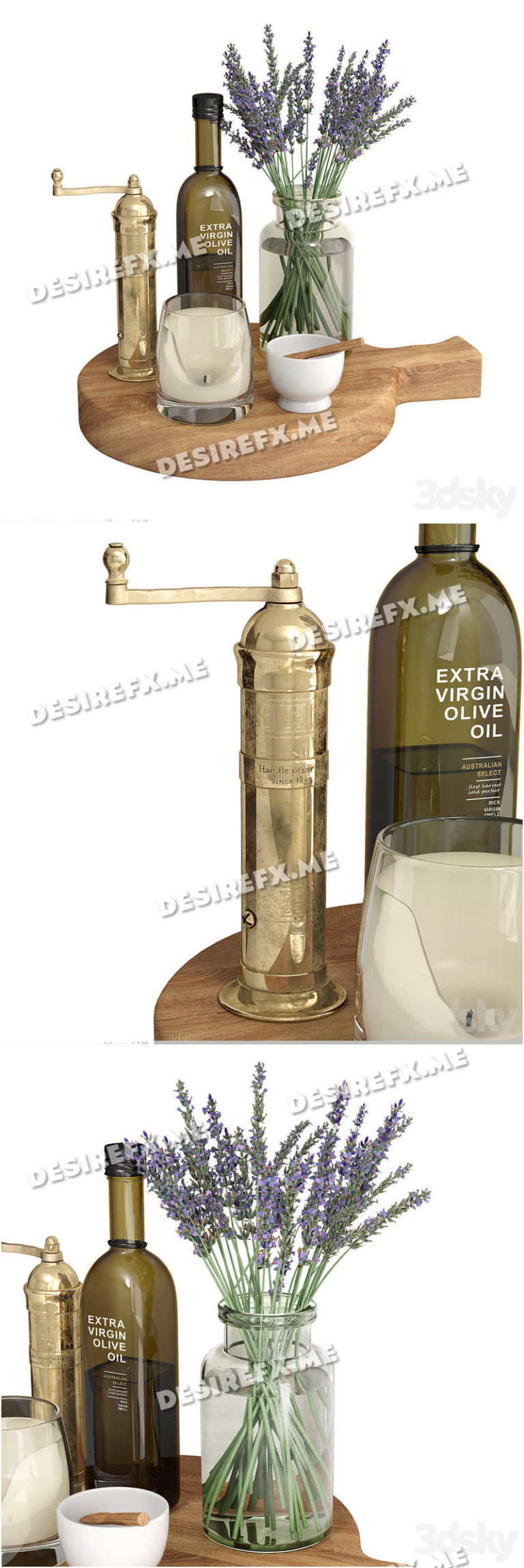 Desire FX 3d models | Kitchen Decor Set on Countertops – 3D Model