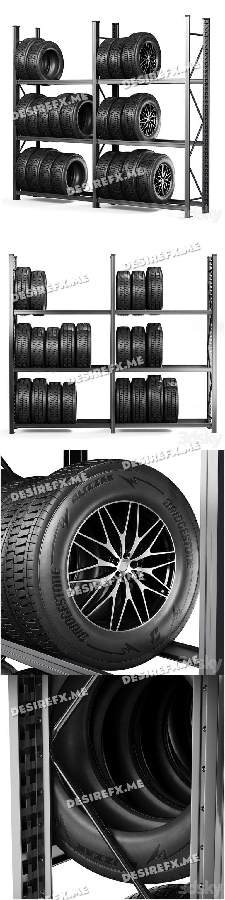 Desire FX 3d models | Tire Storage Rack – 3D Model