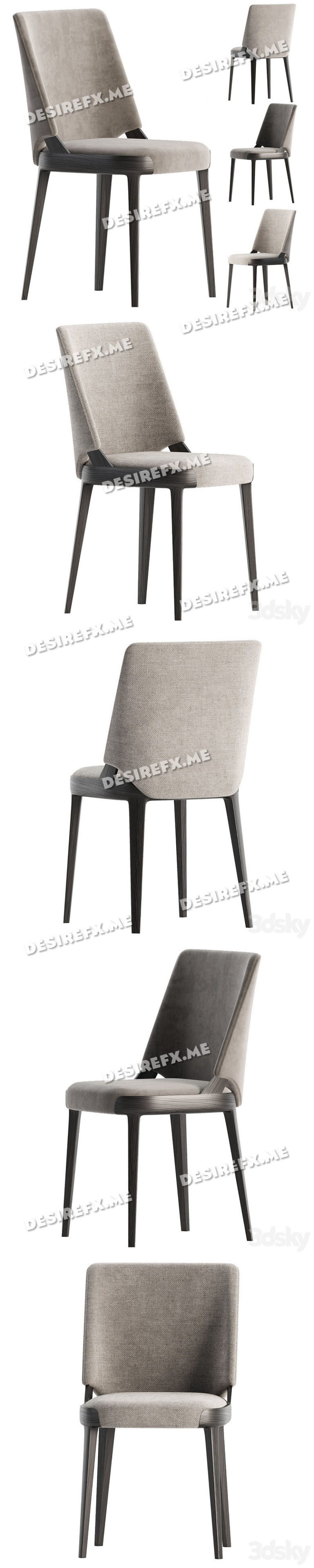 Desire FX 3d models | VELIS Dining CHair set 02 – 3D Model