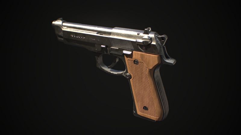 Desire FX 3d models | BERETTA 92 GAME MODEL 4K PBR Low-poly 3D model