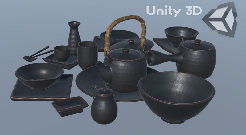Desire FX 3d models | Japanese tableware set Low-poly 3D model