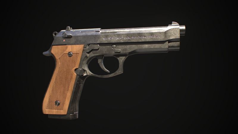 Desire FX 3d models | BERETTA 92 GAME MODEL 4K PBR Low-poly 3D model