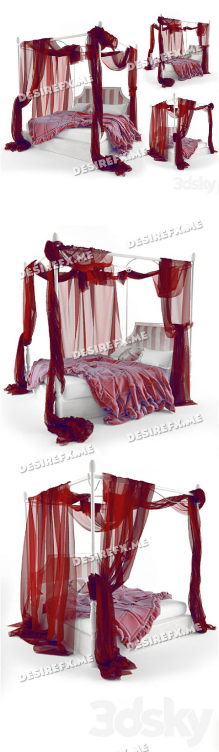 Desire FX 3d models | Bed with Baldachin Volpi – 3D Model