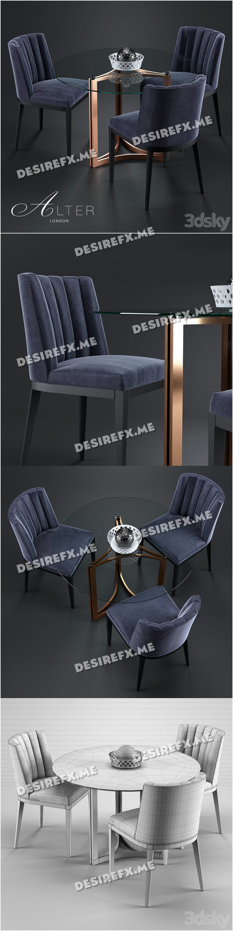 Desire FX 3d models | Bespoke Dining Chair 418 Cino Dining Table – 3D Model