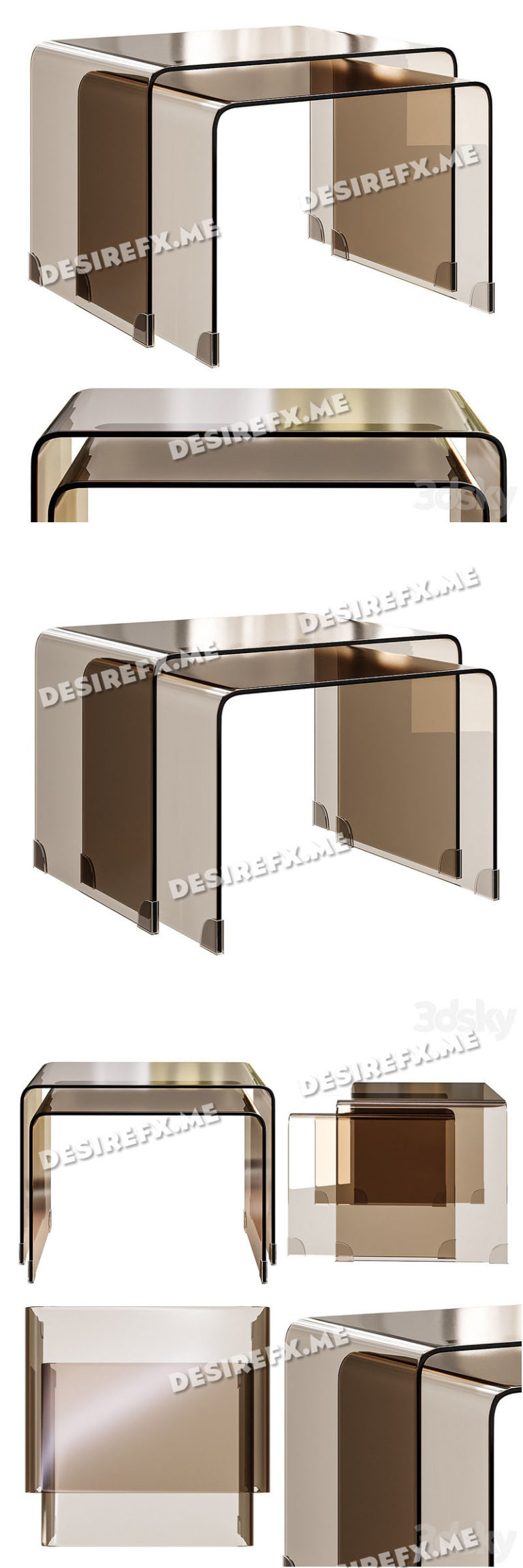 Desire FX 3d models | Set of two stackable coffee tables made of ...