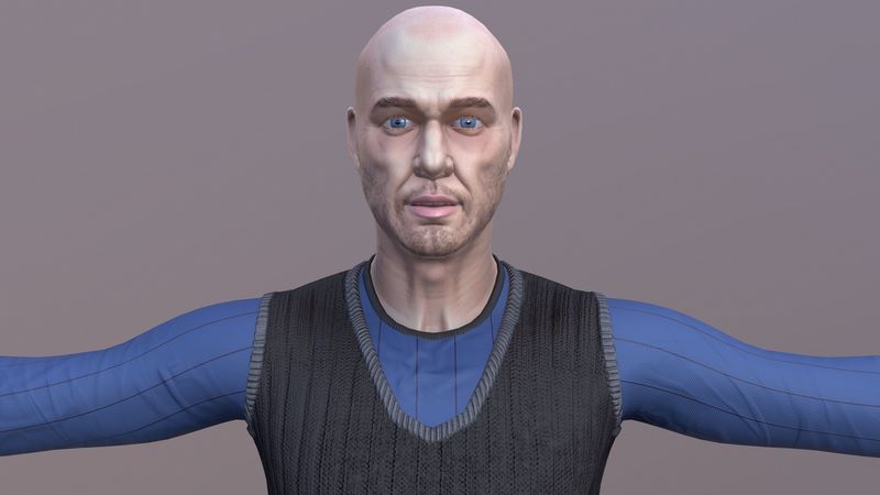 Desire FX 3d models | Bald Man Low-poly 3D model