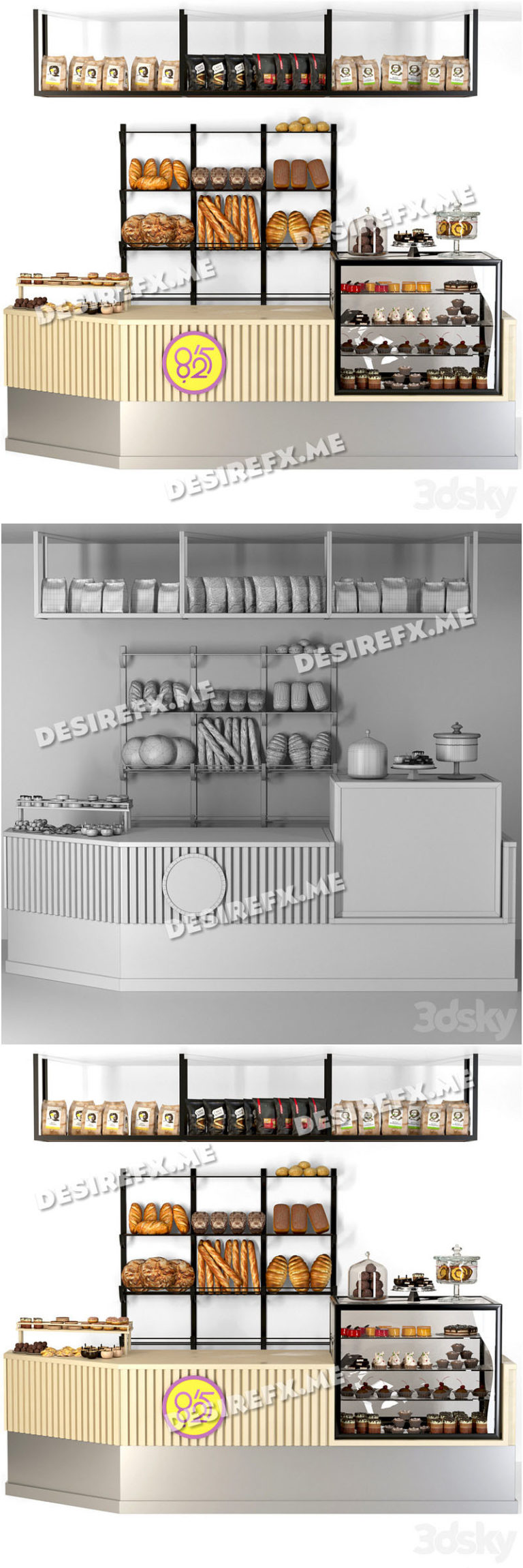 Desire FX 3d models | Coffee point in loft style with a showcase with ...
