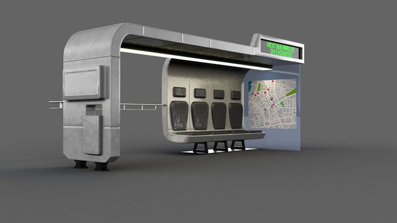 Stop Low Poly Desire FX 3d models | Bus Stop Low-poly 3D model