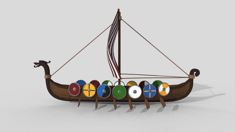 Desire FX 3d models | Low poly Viking Ship Low-poly 3D model