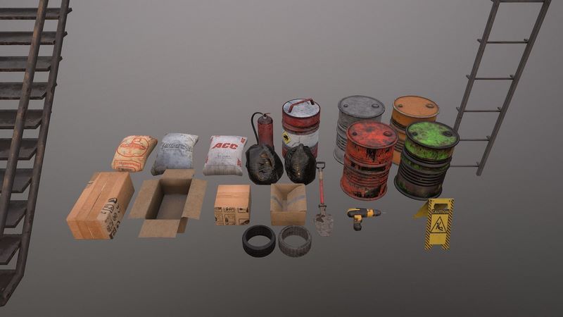 Desire FX 3d models | Industrial Asset Pack Low-poly 3D model