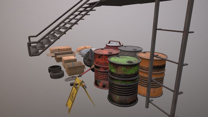 Desire FX 3d models | Industrial Asset Pack Low-poly 3D model