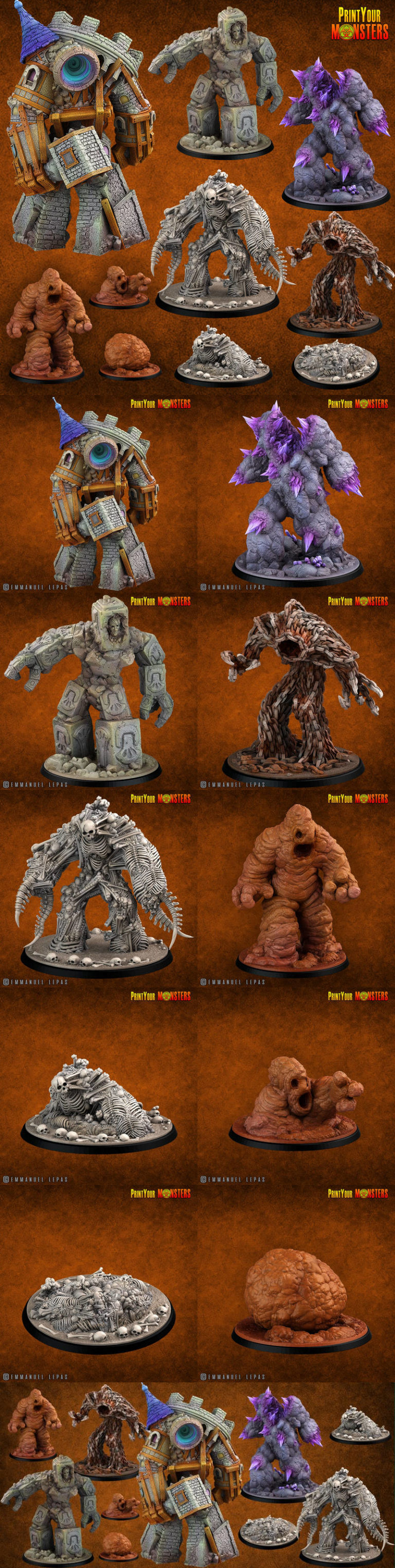 Desire FX 3d models | Print Your Monsters – Vol.06 – Golems Pack – 3D ...