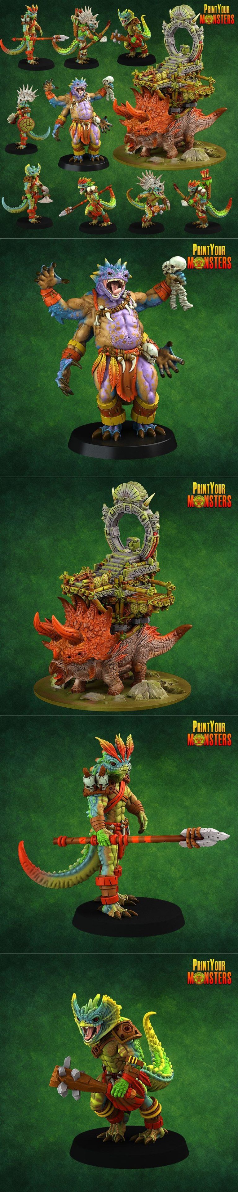 Desire FX 3d models | Print Your Monsters – Vol.02 – Lizardmen Pack ...