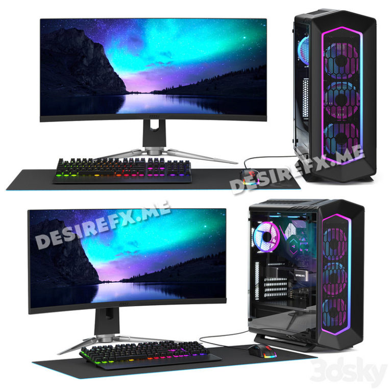 Model Pc Modern Desire FX 3d models | PC Gamer Set 2 – 3D Model