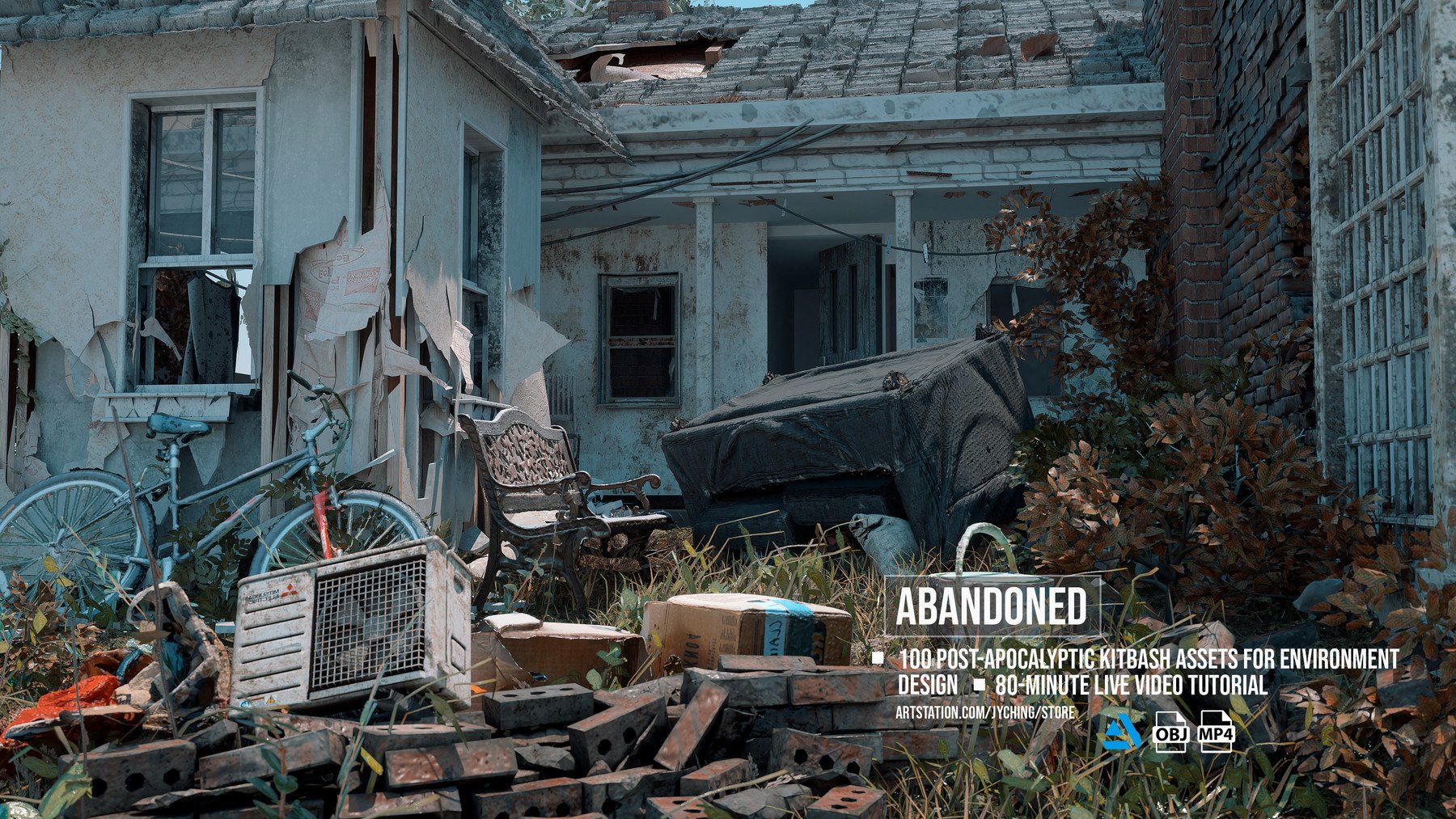 Desire FX 3d models | Post-Apocalyptic Kitbash Set & Tutorial