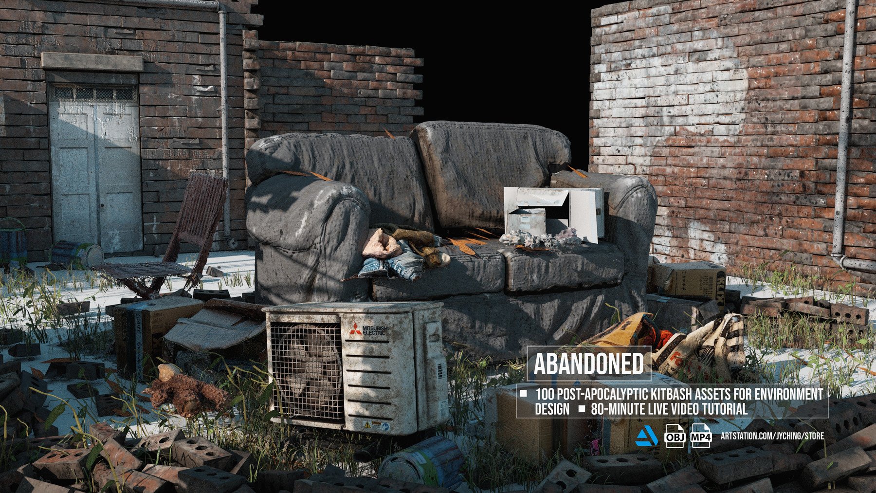 Desire FX 3d models | Post-Apocalyptic Kitbash Set & Tutorial