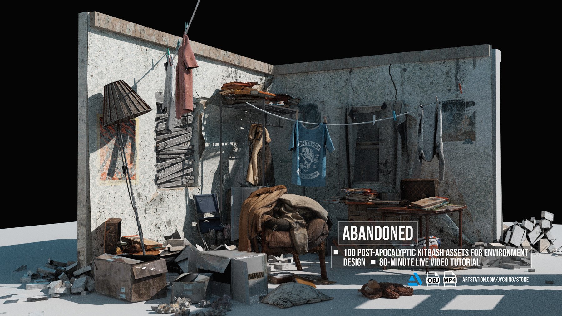 Desire FX 3d models | Post-Apocalyptic Kitbash Set & Tutorial