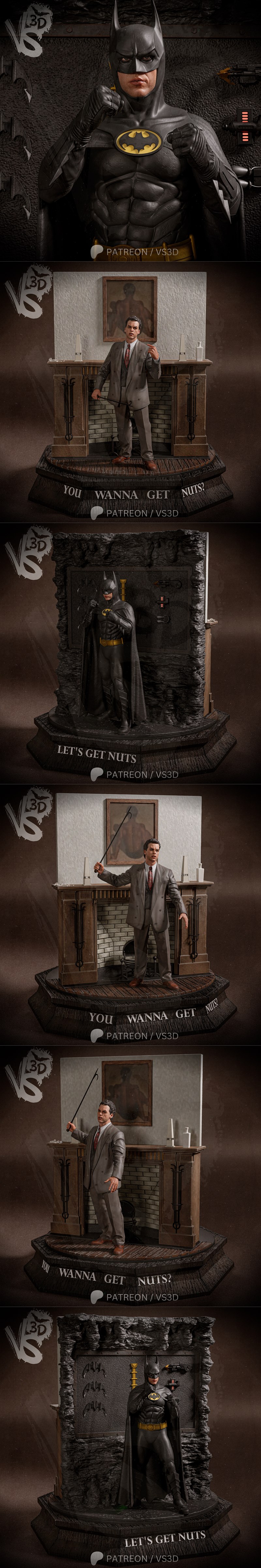 VS3D 3D model of Bruce Wayne from the 1989 Batman movie, wearing a suit and tie, with a dramatic expression.