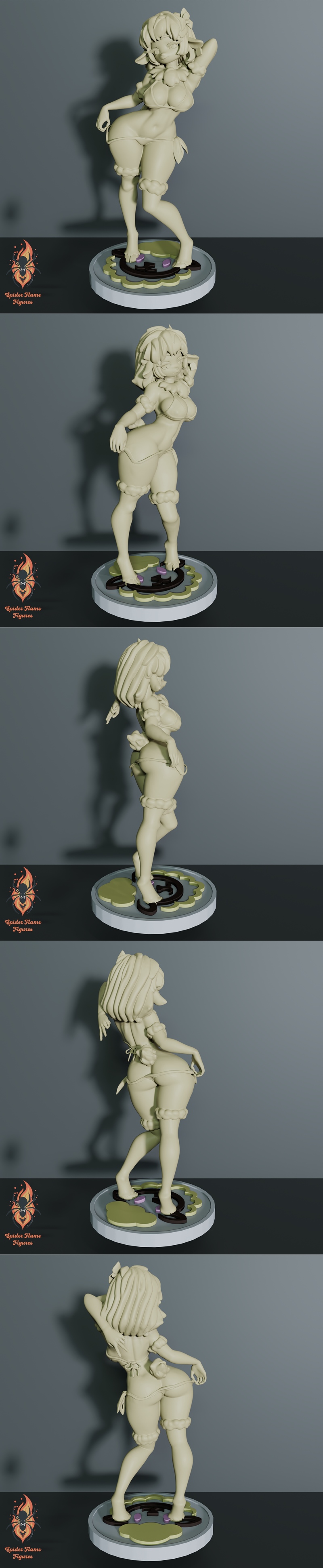 Spider Flame Figures' Capri the Sheep character, an anime-styled anthropomorphic sheep in a black bikini, posing sugg...