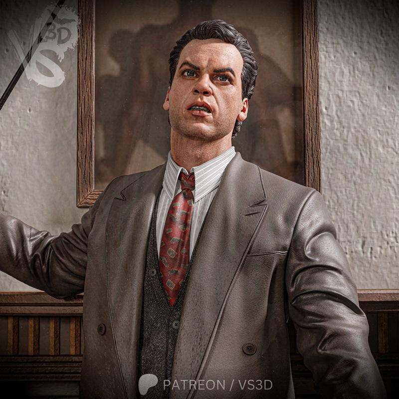 VS3D 3D model of Bruce Wayne from the 1989 Batman movie, wearing a suit and tie, with a dramatic expression.